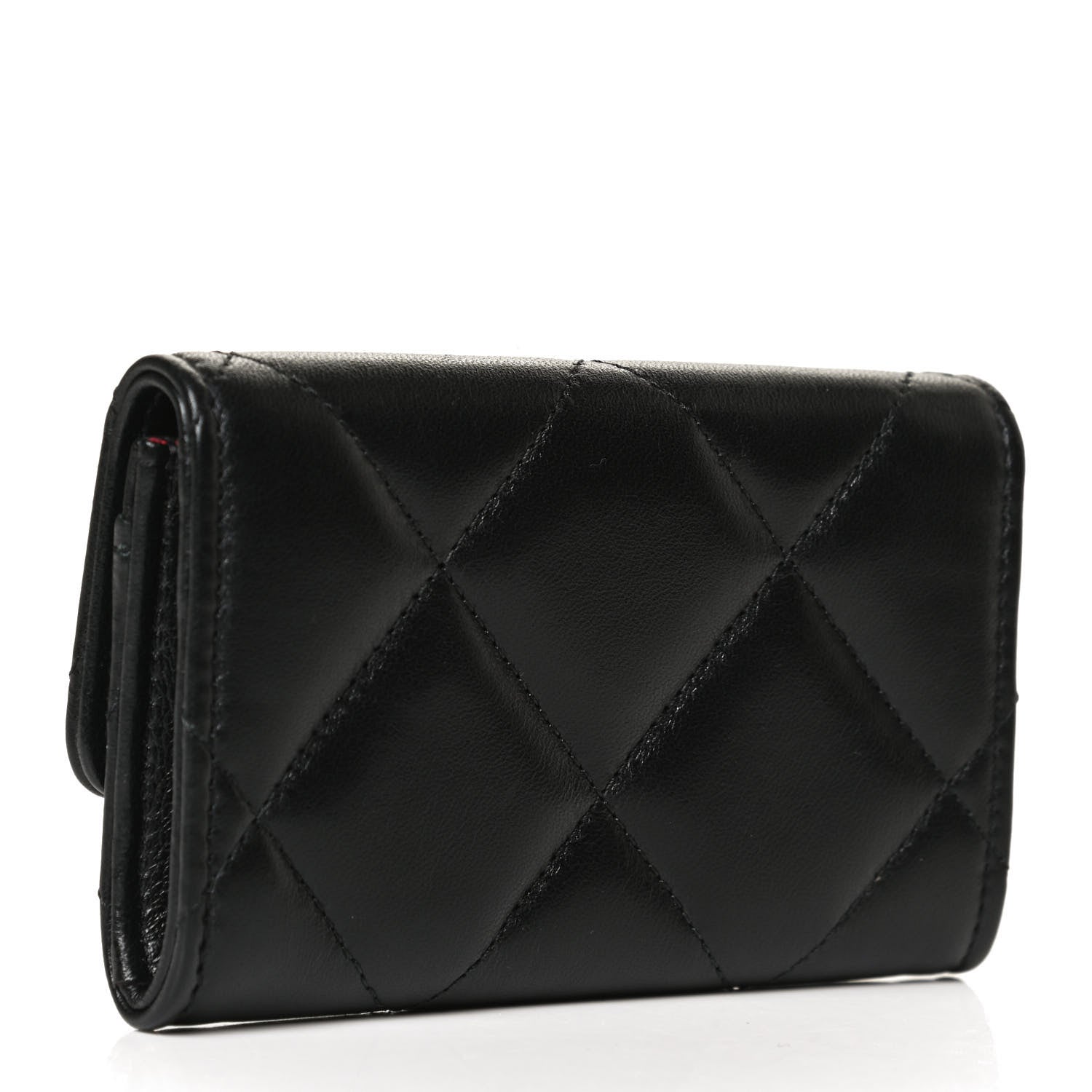 Chanel Lambskin Quilted Chanel 19 Flap Card Holder Black 3 of 12