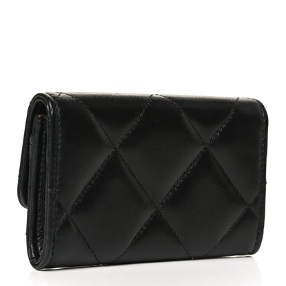 Chanel Lambskin Quilted Chanel 19 Flap Card Holder Black 3 of 12