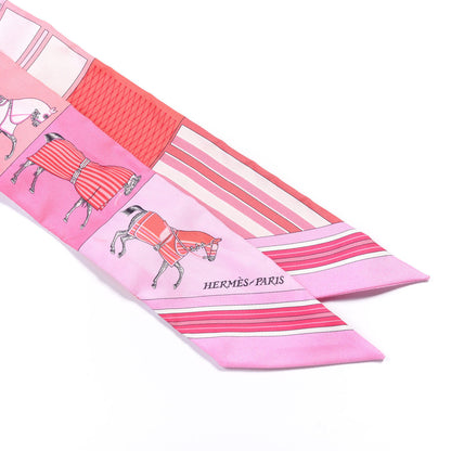 Hermes Silk Couvertures Nouvelles Twilly Rose Grenadine 2 of 4
