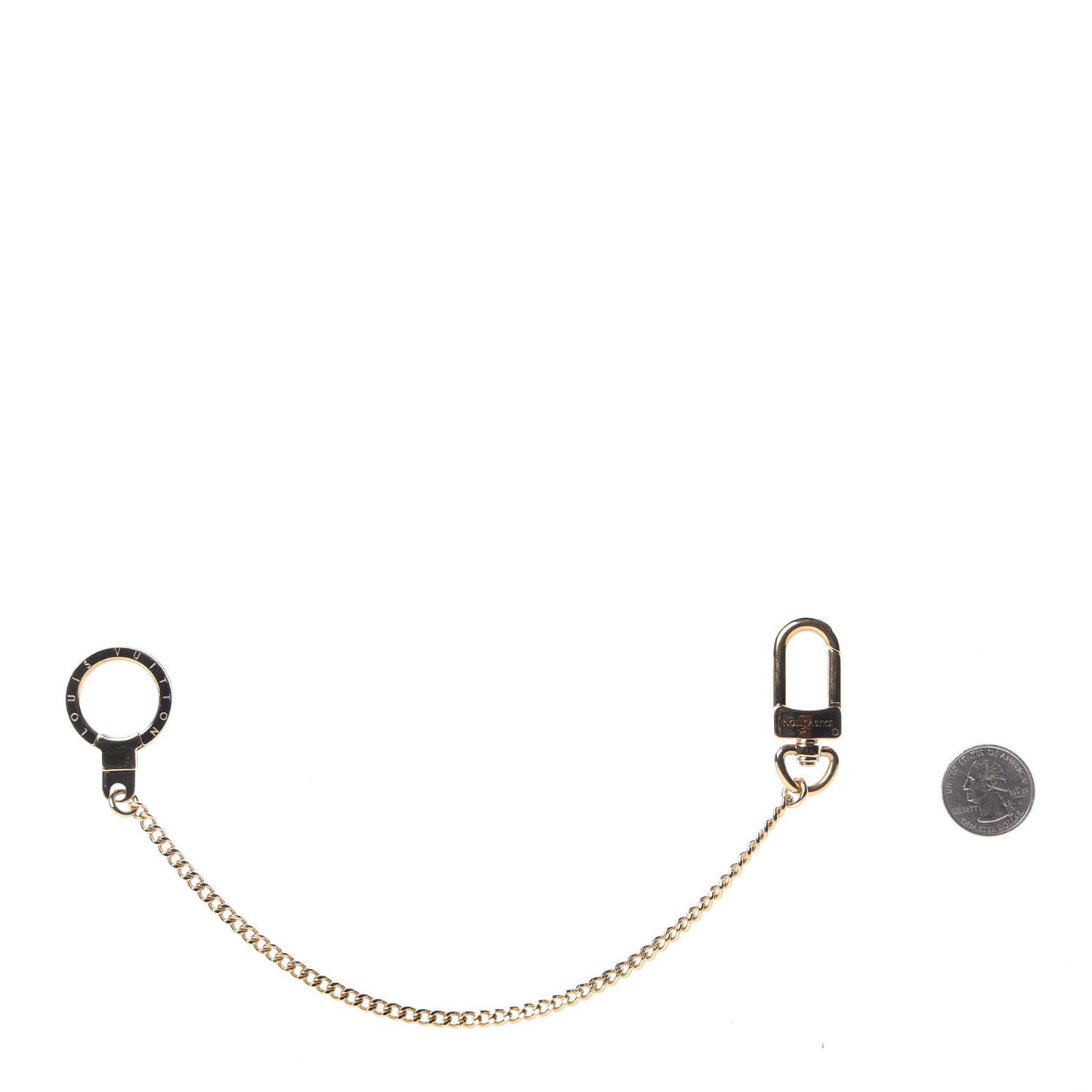 Metal Pochette Extender Key Ring Chain Gold