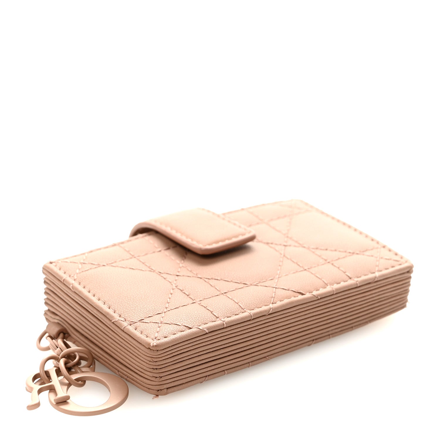 Christian Dior Ultra Matte Calfskin Cannage Lady Dior 5-Gusset Card Holder Blush Powder 4 of 7