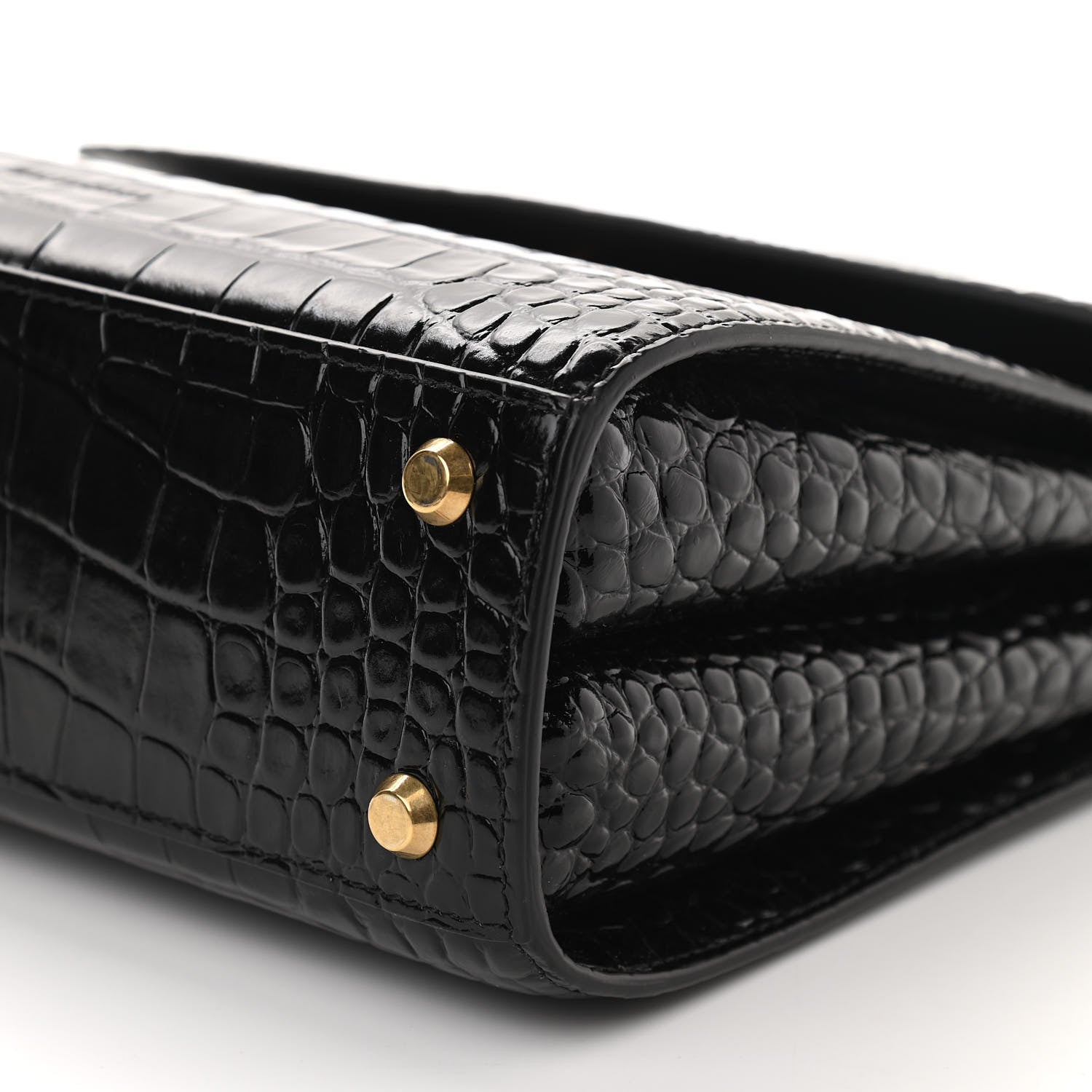 Balenciaga Shiny Calfskin Graffiti Logo Crocodile Embossed Medium Ghost Shoulder Bag Black White 6 of 11