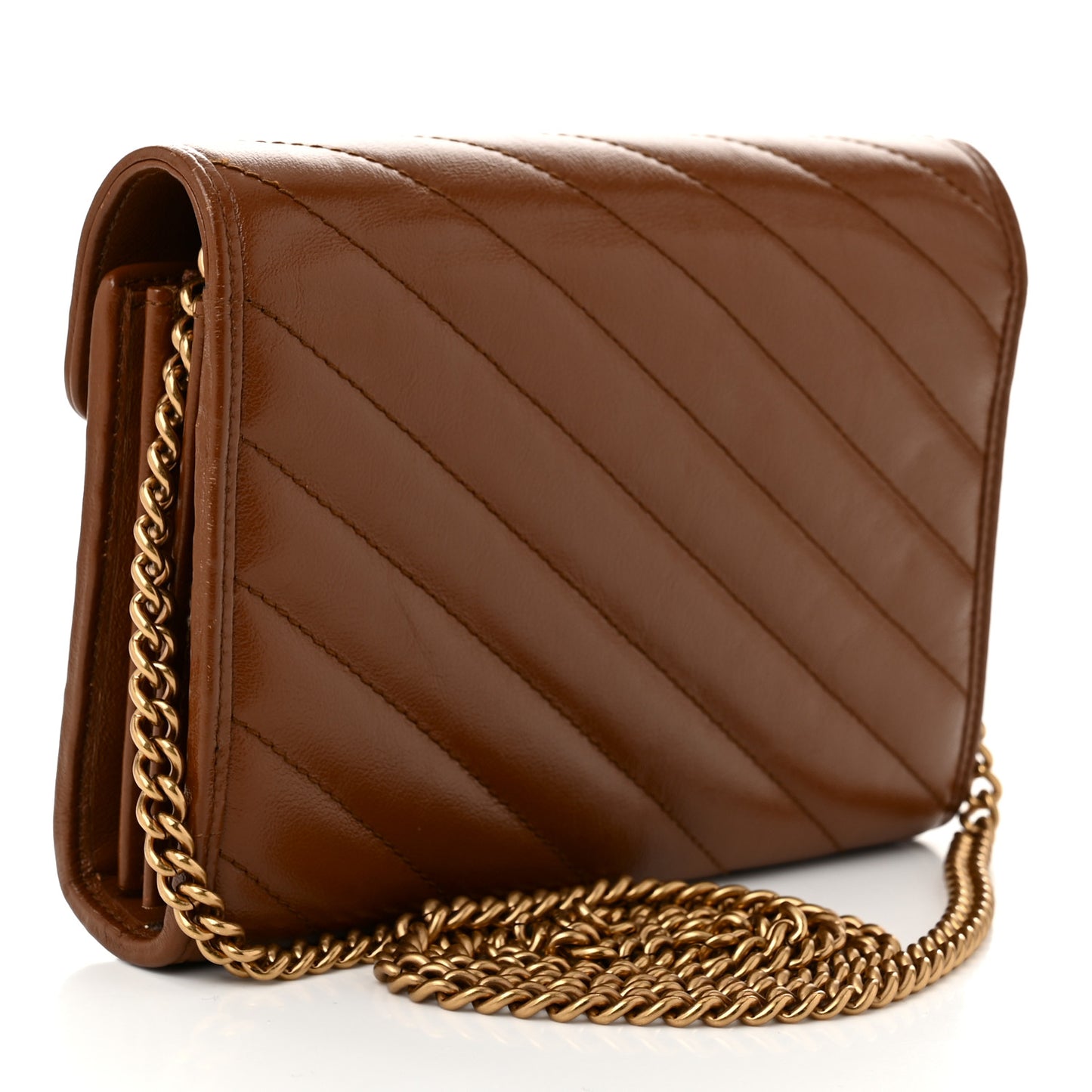 Azalea Calfskin Matelasse Diagonal GG Marmont Chain Wallet Cuir