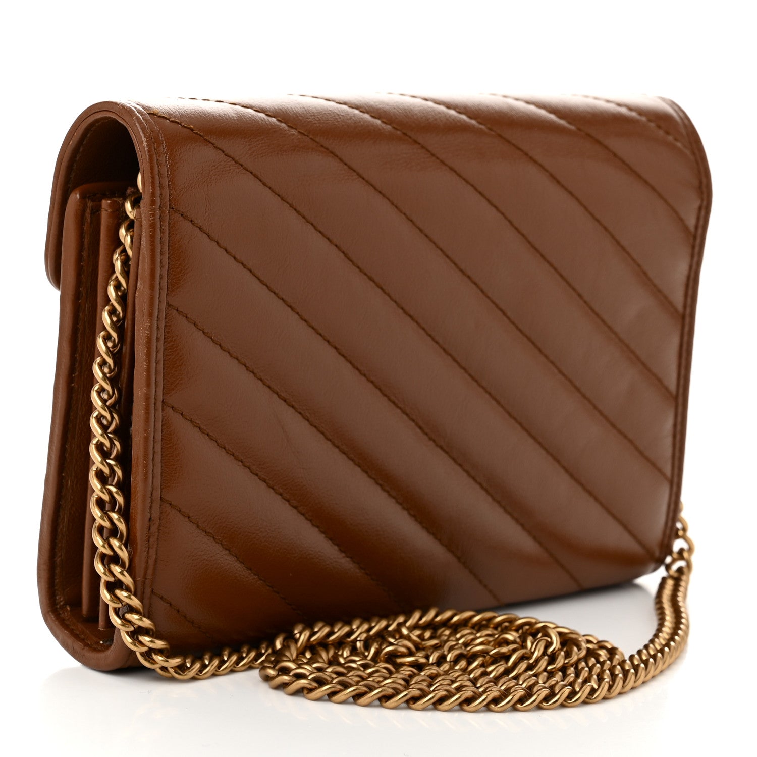 Gucci Azalea Calfskin Matelasse Diagonal GG Marmont Chain Wallet Cuir 3 of 12
