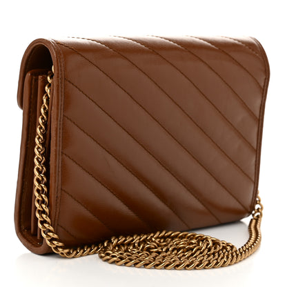 Gucci Azalea Calfskin Matelasse Diagonal GG Marmont Chain Wallet Cuir 3 of 12