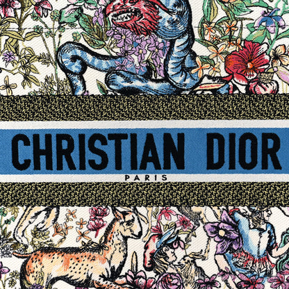 Christian Dior Canvas Embroidered Medium D-Constellation Book Tote Latte Multicolor 9 of 11