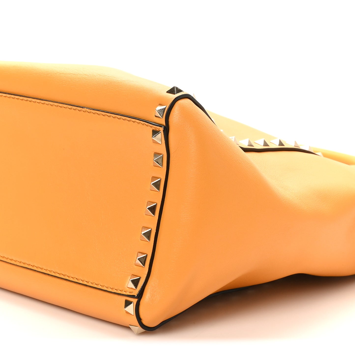 Vitello Small Rockstud Double Handle Tote Mandarin Sorbet