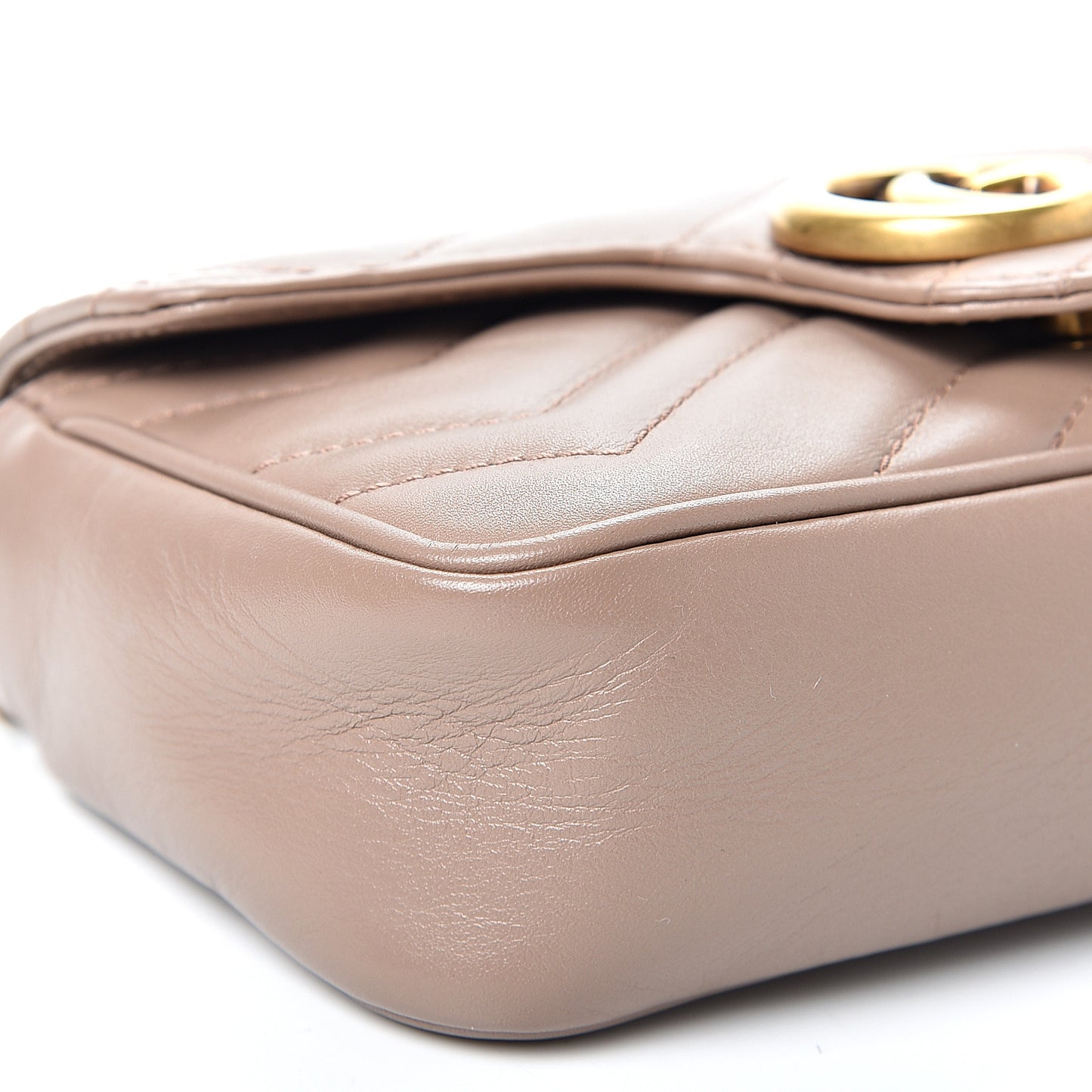 Calfskin Matelasse Super Mini GG Marmont Shoulder Bag Porcelain Rose