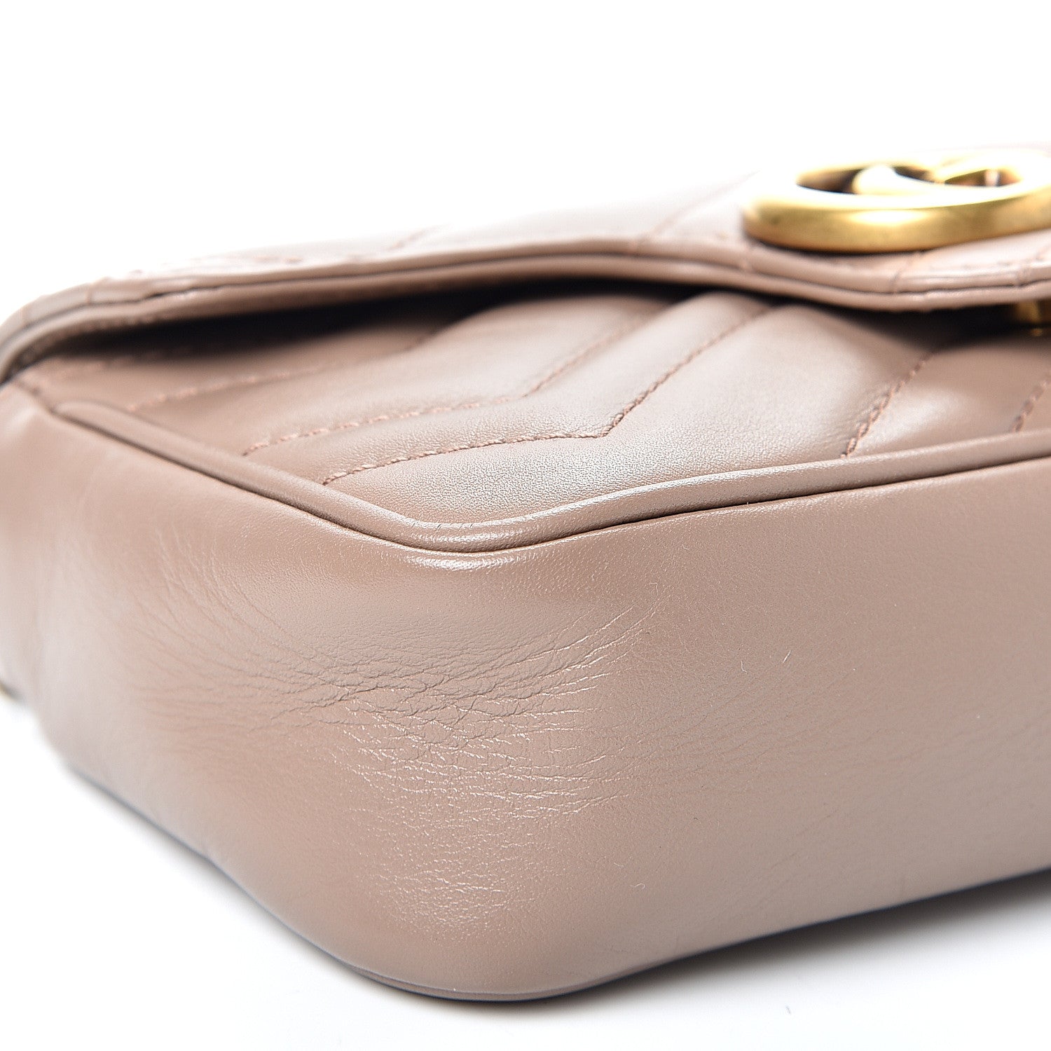Gucci Calfskin Matelasse Super Mini GG Marmont Shoulder Bag Porcelain Rose 8 of 10