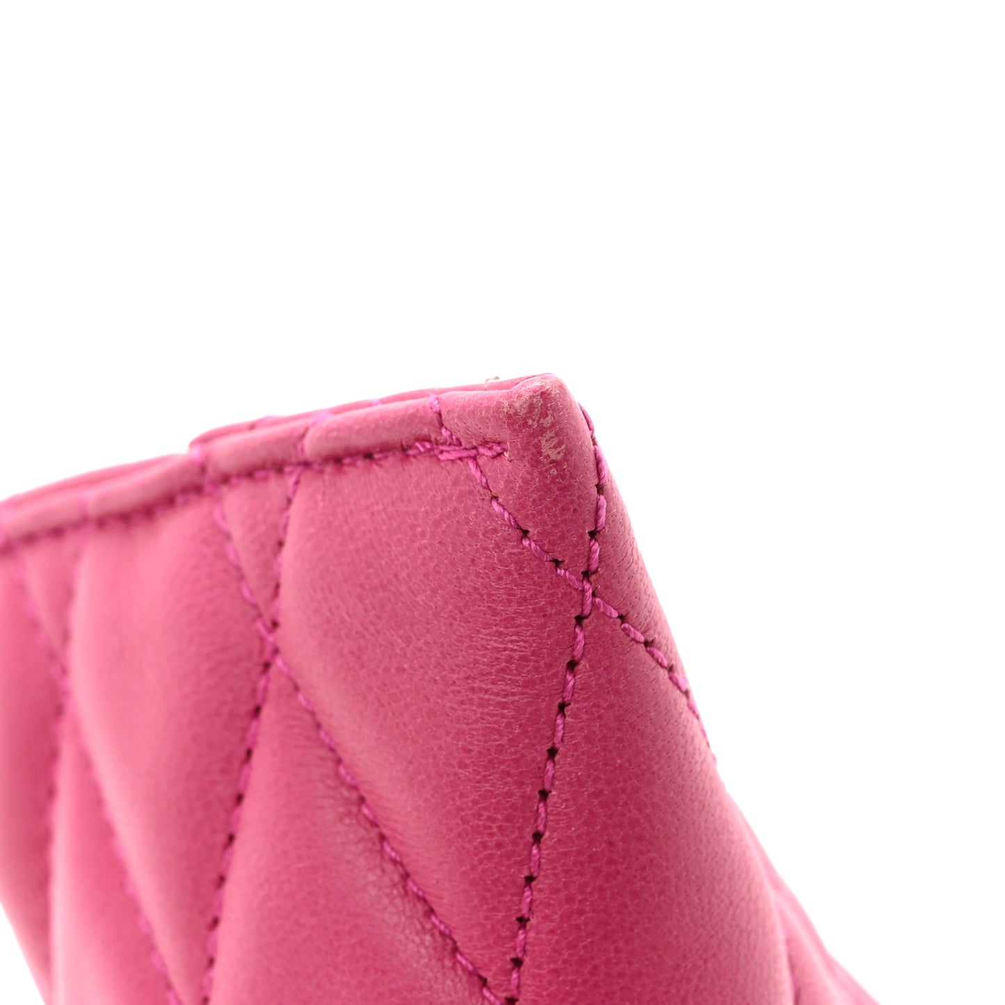 Quilted Lambskin Berlingo Bag Charm Fuchsia