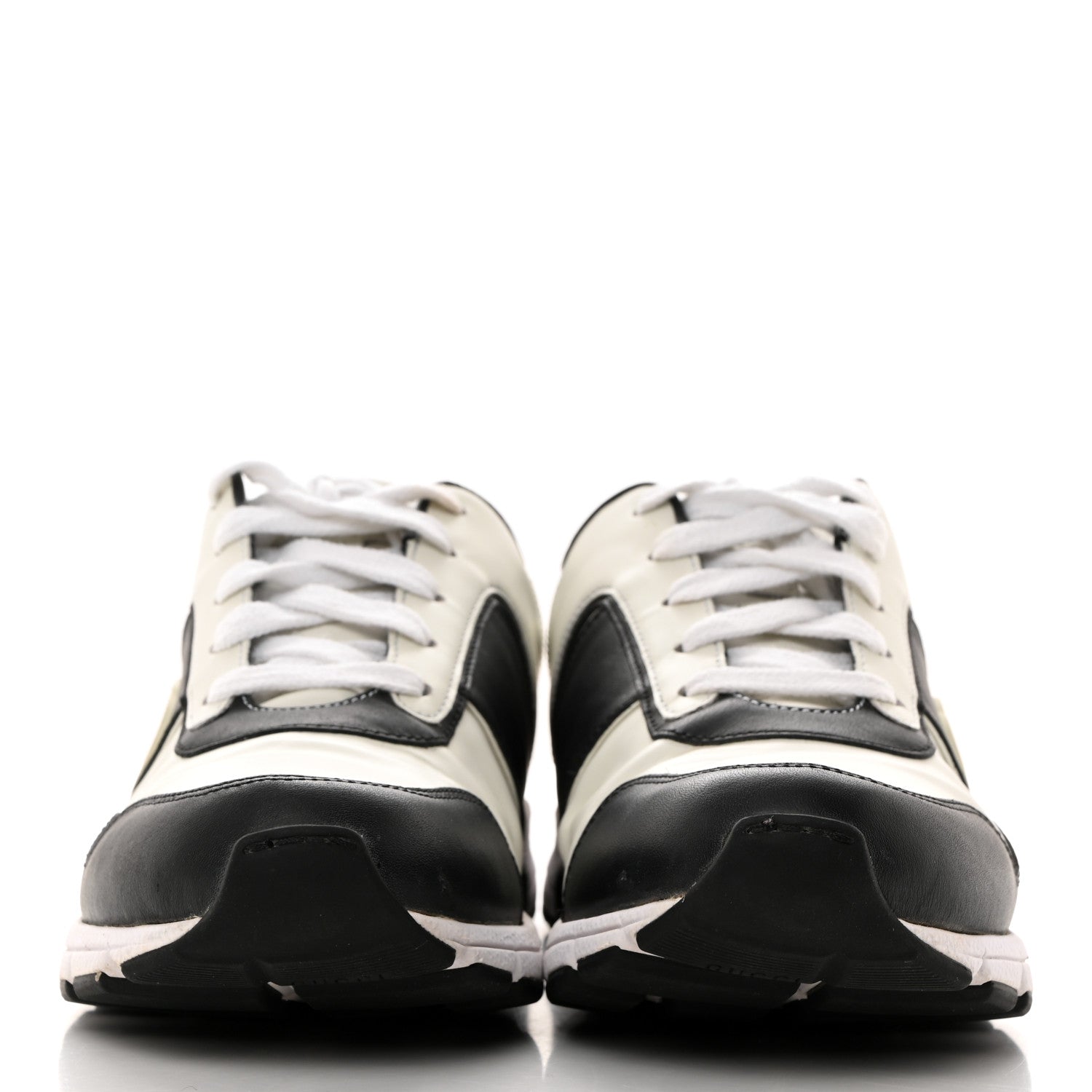 Gucci Calfskin Womens Interlocking G Sneakers 37.5 Black White 2 of 9