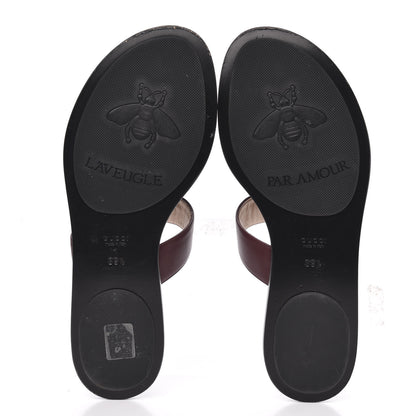 Gucci Calfskin Double G Thong Sandals 39.5 Vintage Bordeaux 5 of 9