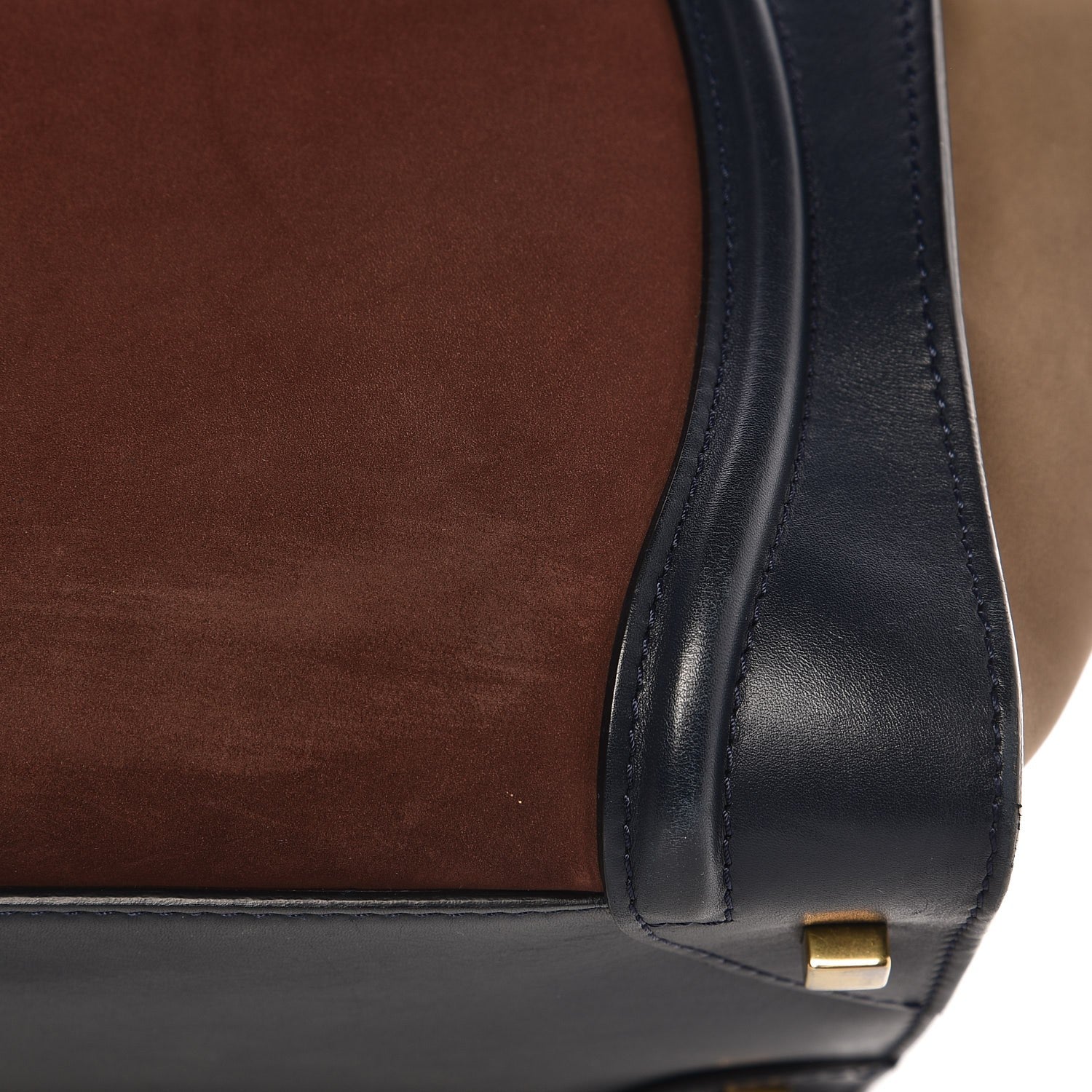 Celine Nubuck Smooth Calfskin Mini Tri-Color Luggage Marron 12 of 14