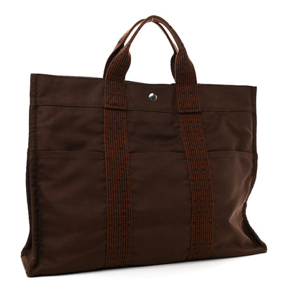 Hermes Canvas Herline GM Tote Brown 3 of 9