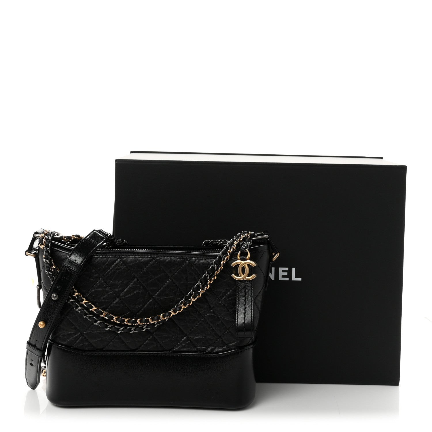 Chanel Aged Calfskin Quilted New Medium Gabrielle Hobo Black 11 of 11