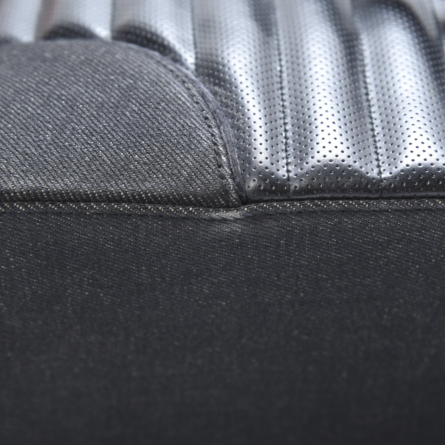 Denim Perforated Trailer Trash Tote Black