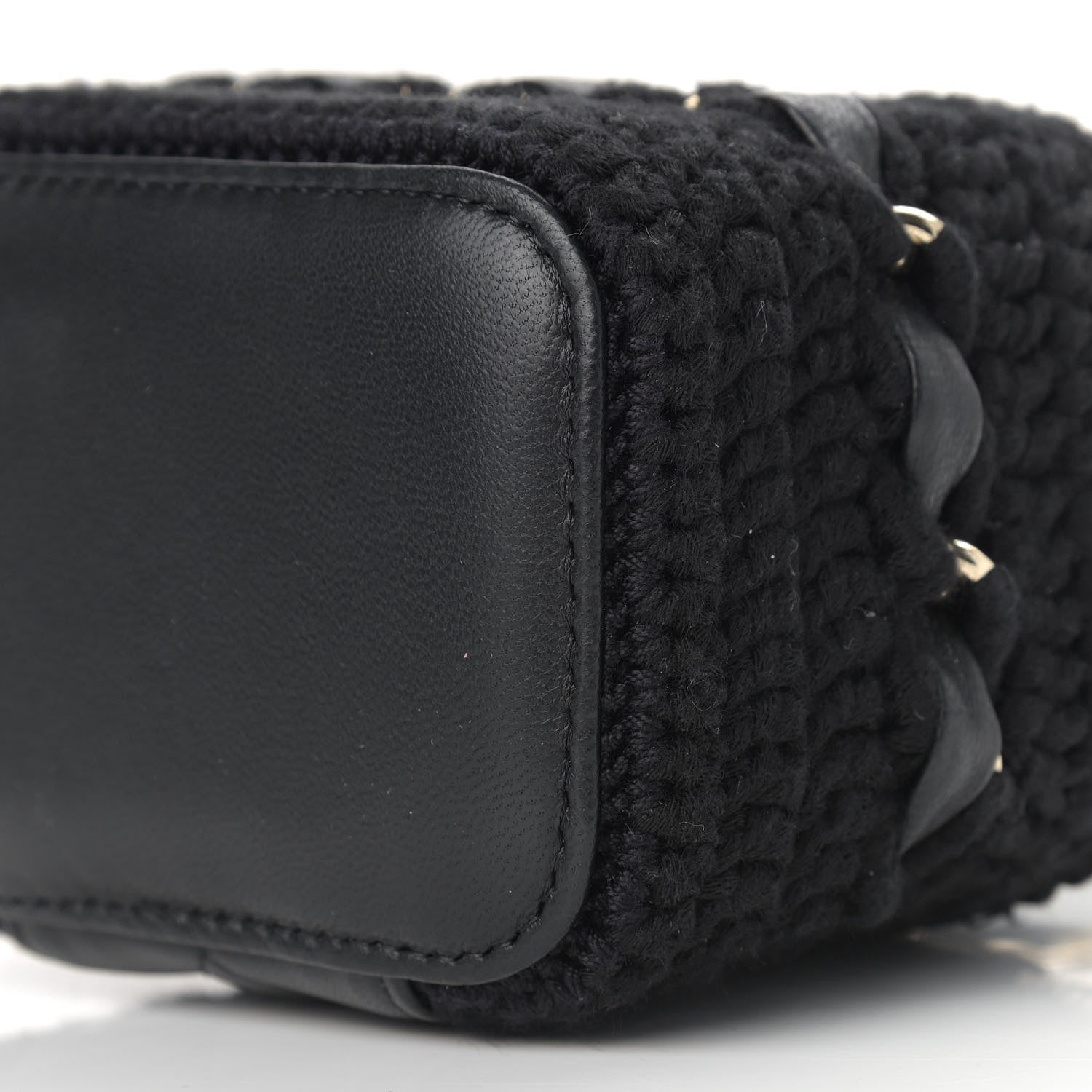 Chanel Lambskin Crochet Small Vanity Case With Chain Black 9 of 9