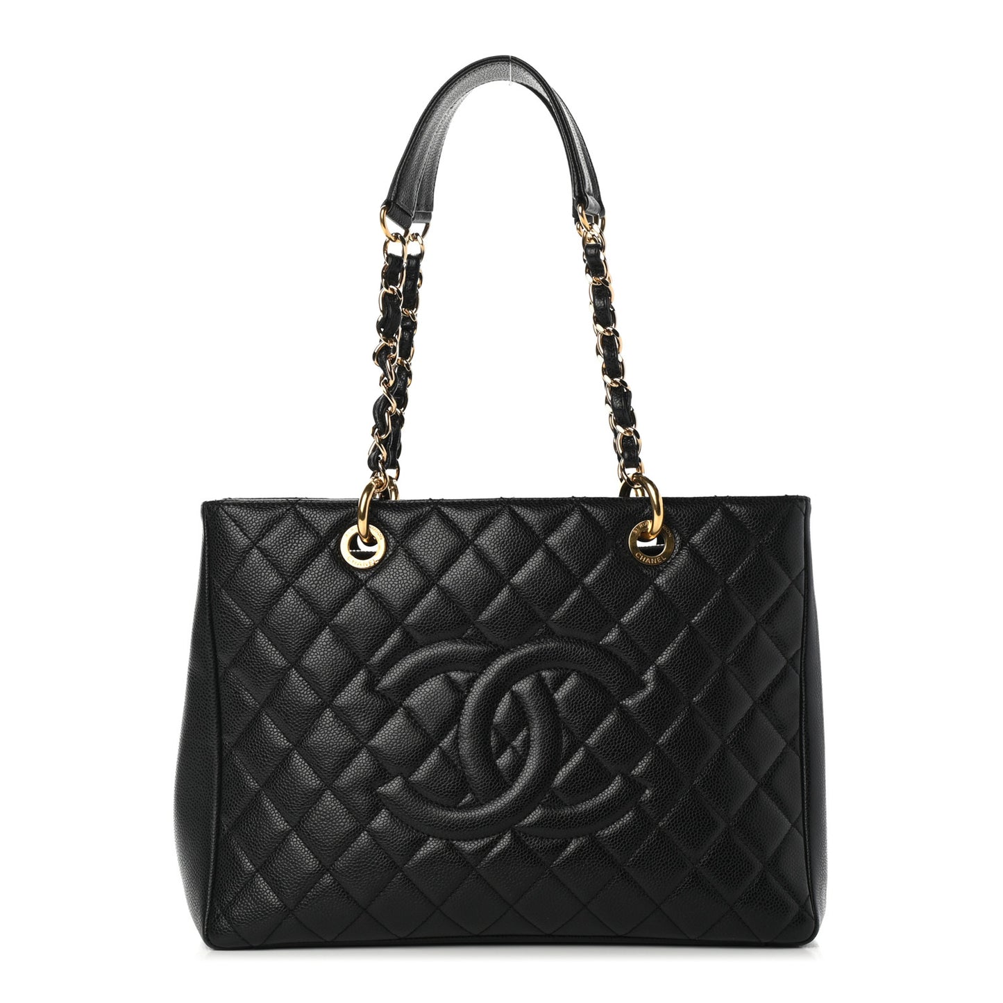Caviar Quilted Grand Shopping Tote GST Black