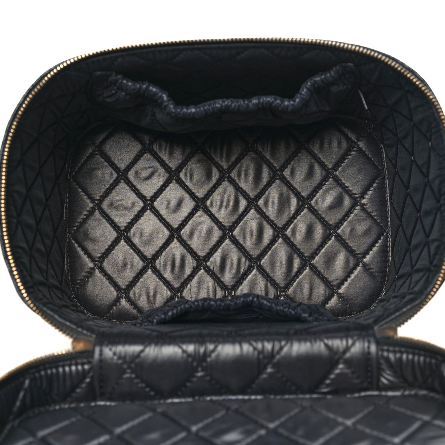 Caviar Quilted Large Vanity Pouch Navy