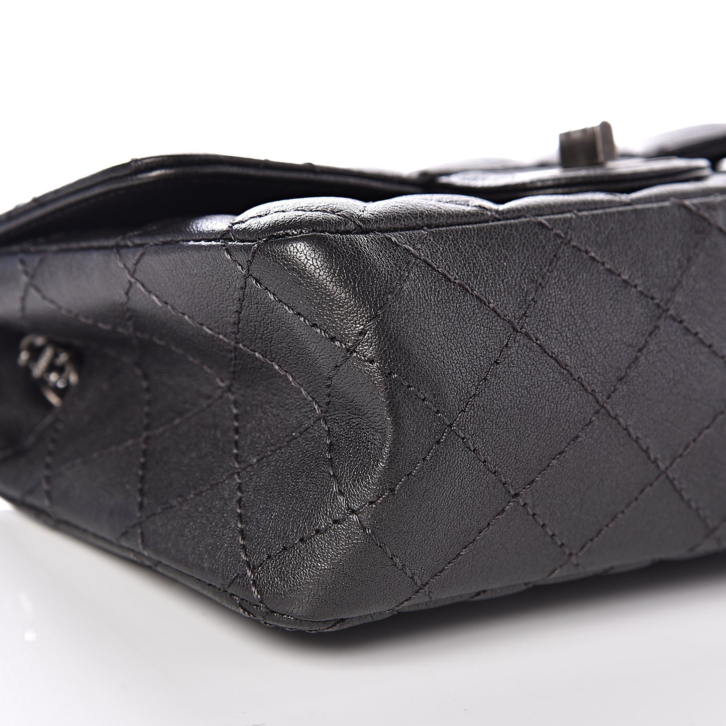 Sheepskin Quilted 2.55 Reissue Mini Flap Dark Grey