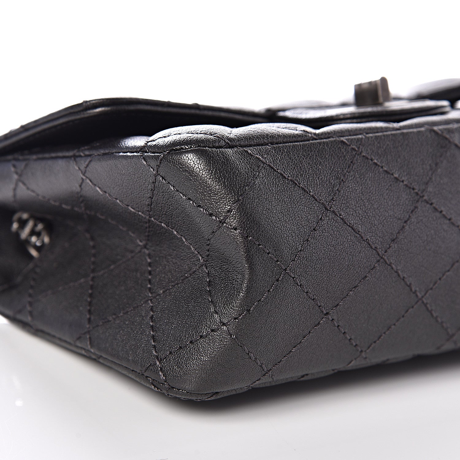 Chanel Sheepskin Quilted 2.55 Reissue Mini Flap Dark Grey 7 of 10