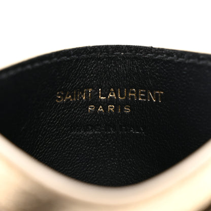 Saint Laurent Metallic Calfskin Monogram Credit Card Case Gold 6 of 10