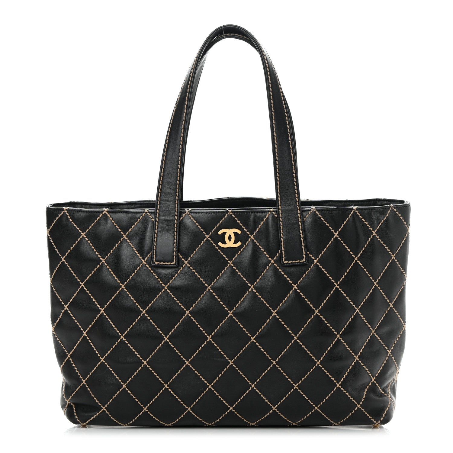 Chanel Calfskin Wild Stitch Large Tote Black 1 of 17