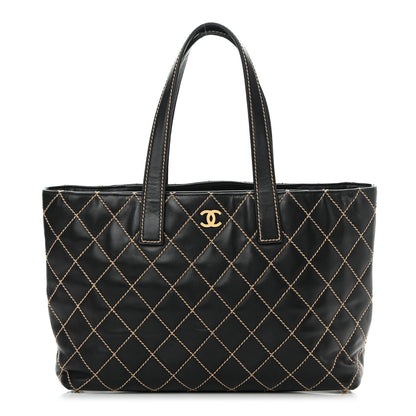 Chanel Calfskin Wild Stitch Large Tote Black 1 of 17