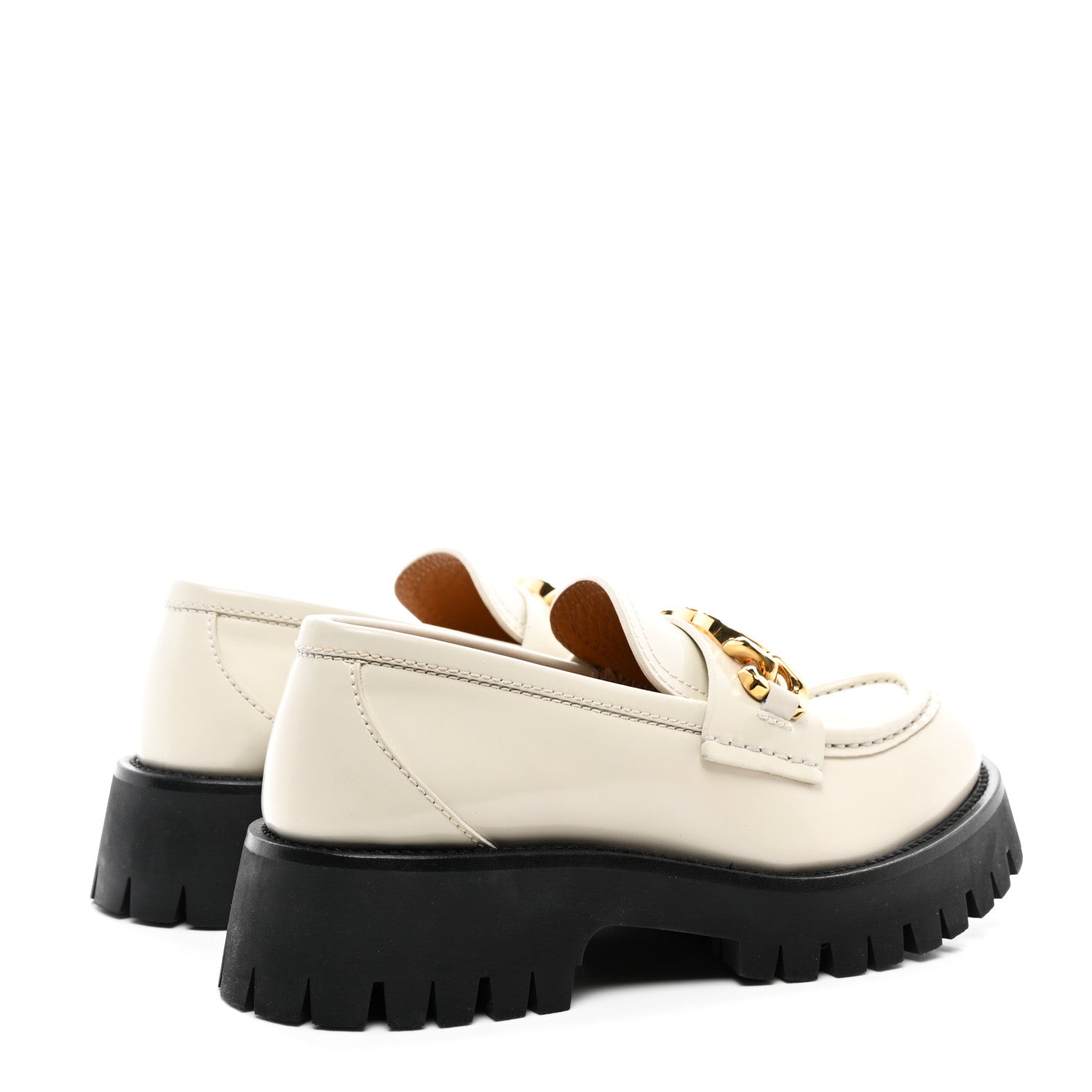 Gucci Cordovan Lux Womens Jeanne Platform Lug Sole 30/45mm Loafers 36 White 4 of 10
