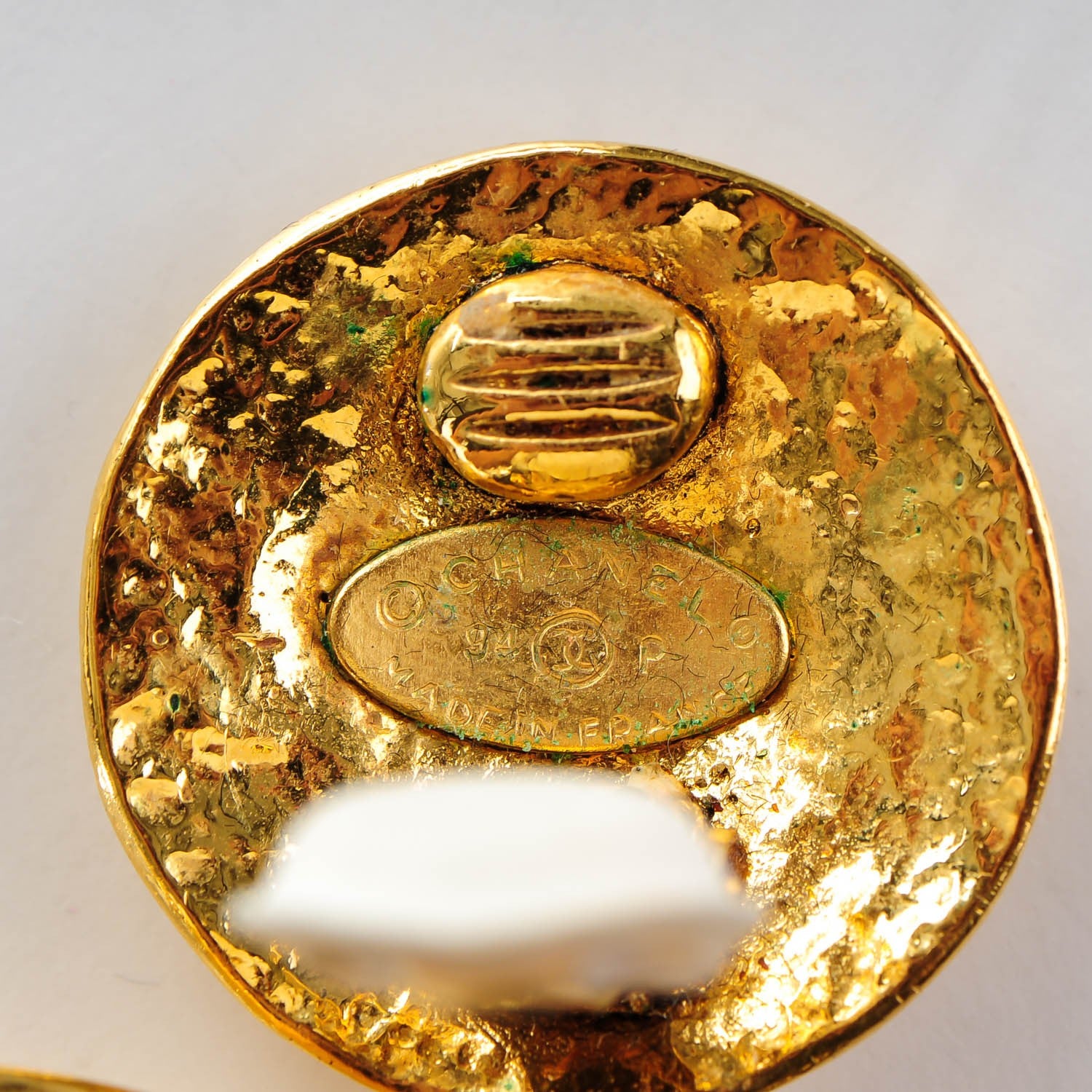 Chanel CC Large Drop Clip On Earrings Gold 4 of 5