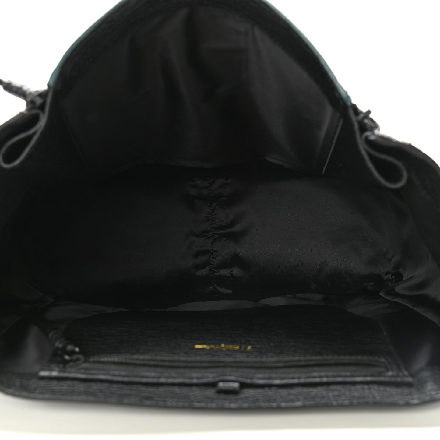 Textured Calfskin Colorblock Large Pashli Satchel Dark Teal