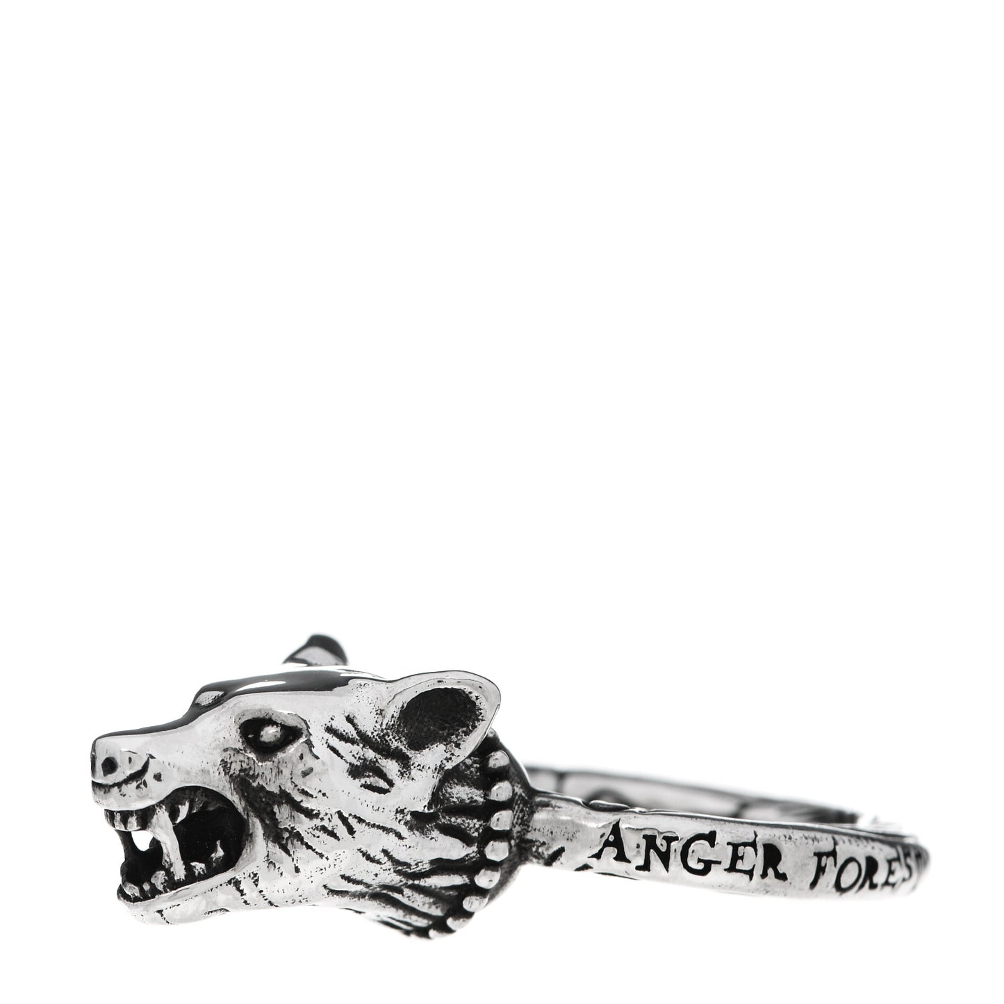 Sterling Silver Anger Forest Wolf Head Ring 46 3.75