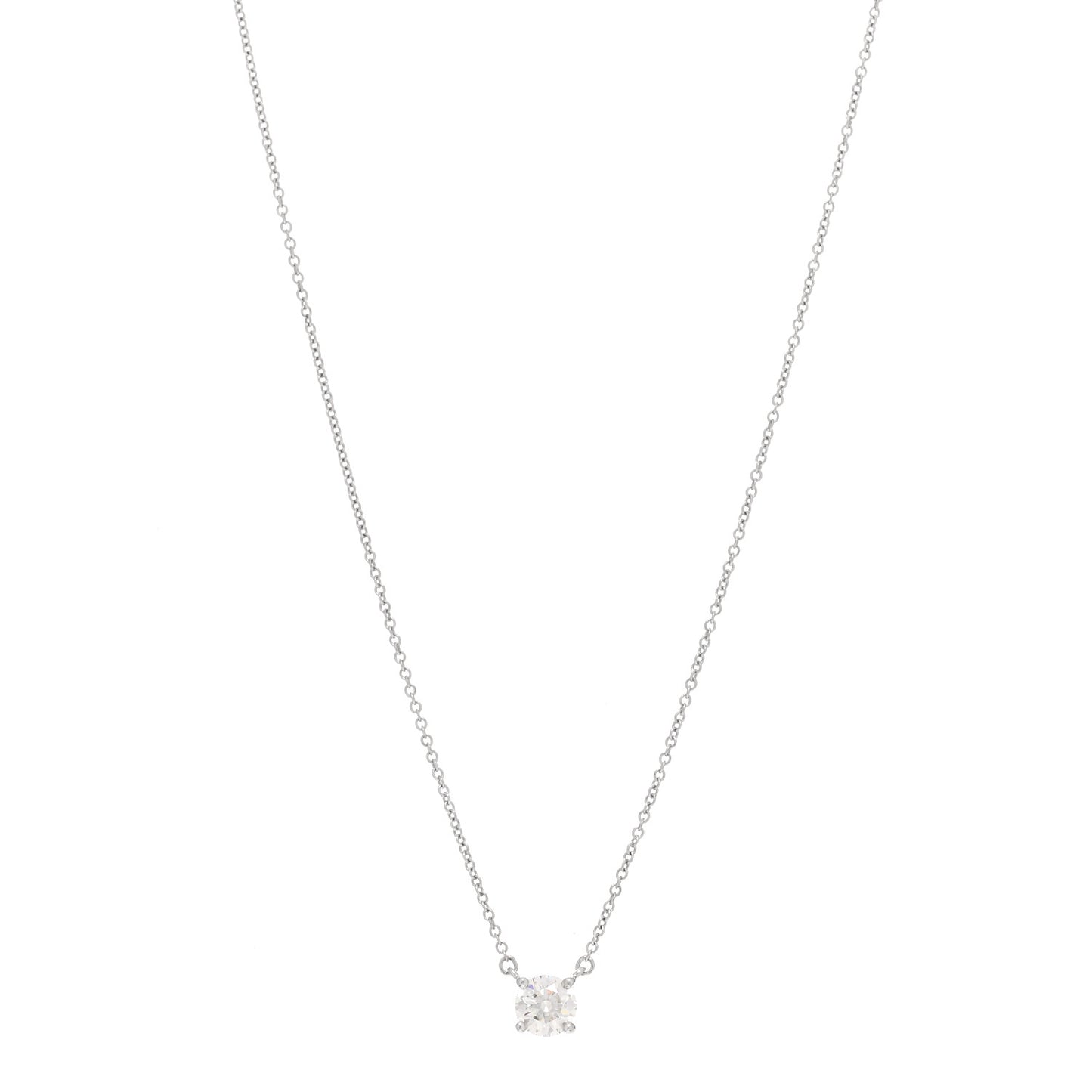 Platinum Diamond .66ct Solitaire Pendant Necklace