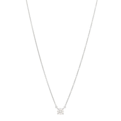 Tiffany Platinum Diamond .66ct Solitaire Pendant Necklace 1 of 6