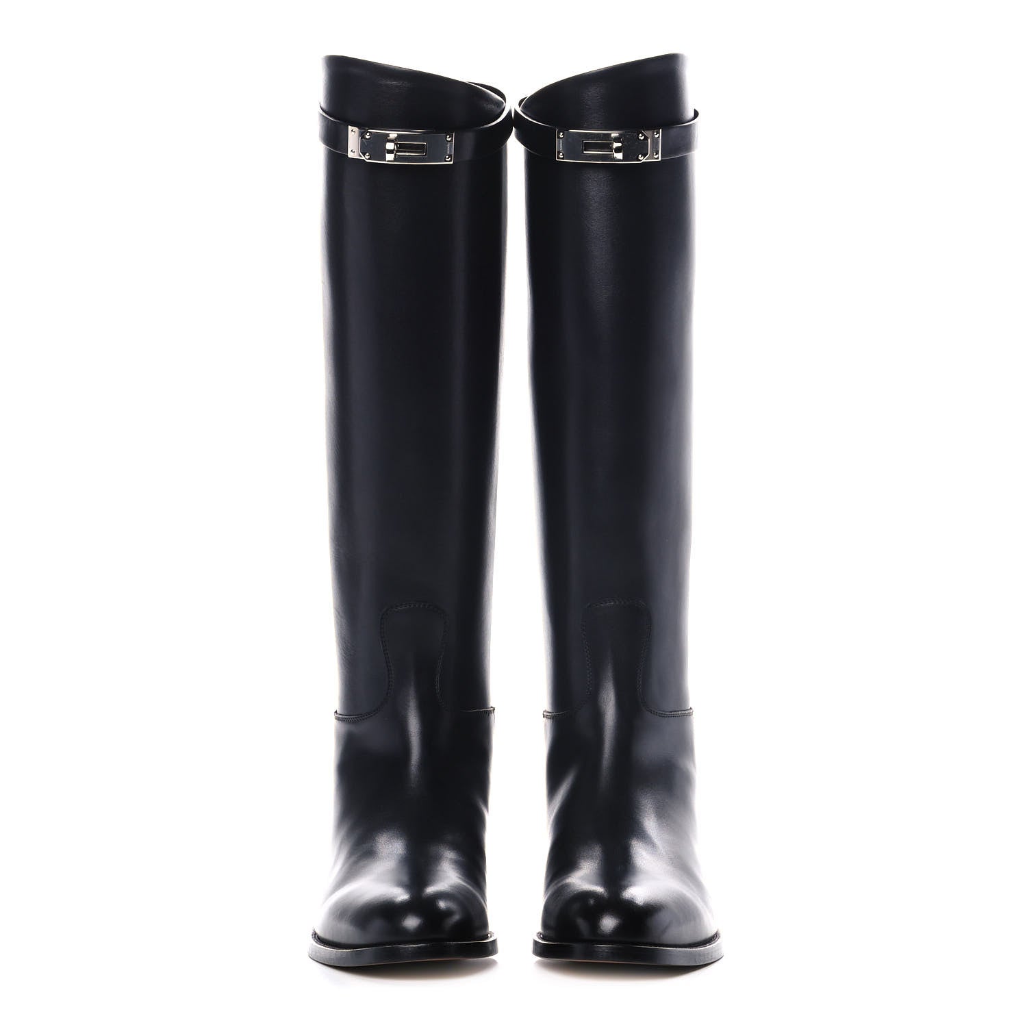 Hermes Box Kelly Jumping Boots 37 Black 2 of 9