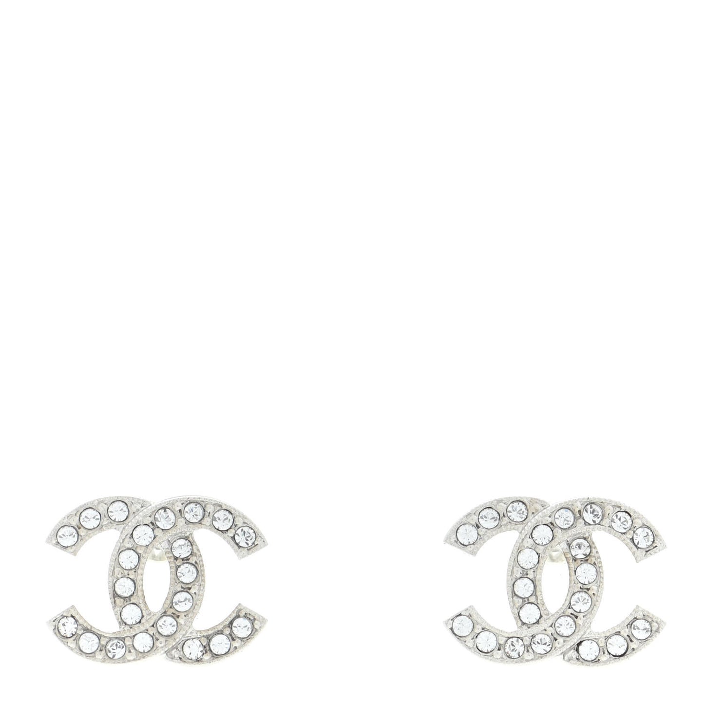 Crystal CC Earrings Silver