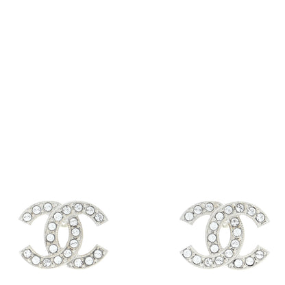 Chanel Crystal CC Earrings Silver 1 of 5