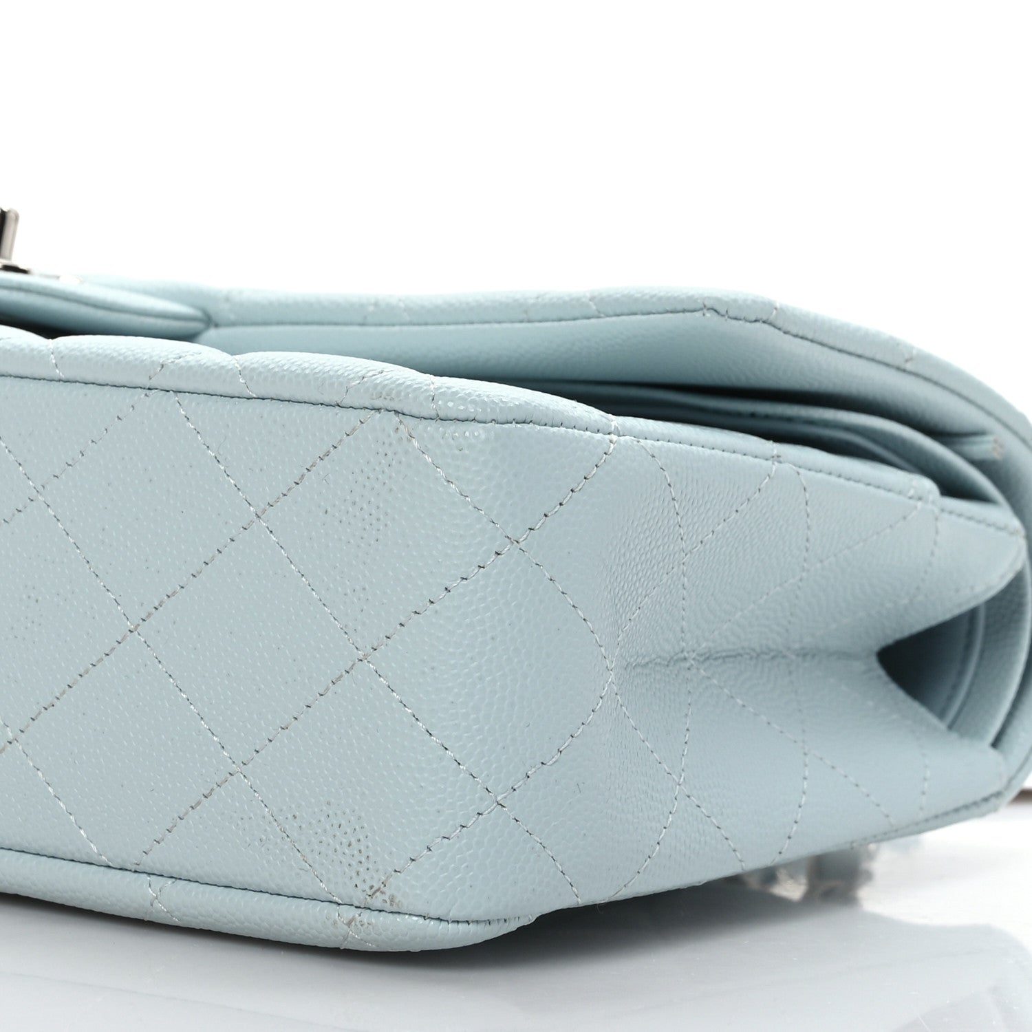 Chanel Caviar Quilted Medium Double Flap Light Blue 9 of 10