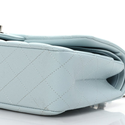 Chanel Caviar Quilted Medium Double Flap Light Blue 9 of 10