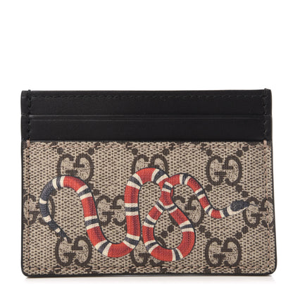 Gucci GG Supreme Monogram Kingsnake Card Holder Beige Black 1 of 7