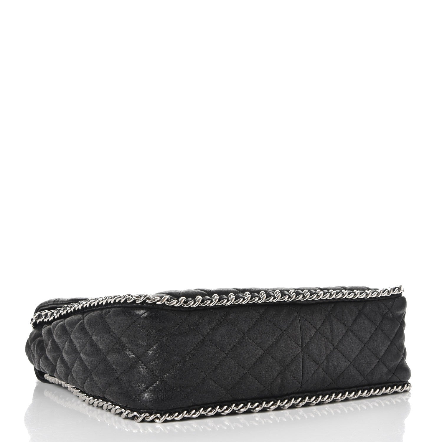 Chanel Washed Lambskin Quilted Maxi Chain Around Flap Black 4 of 9