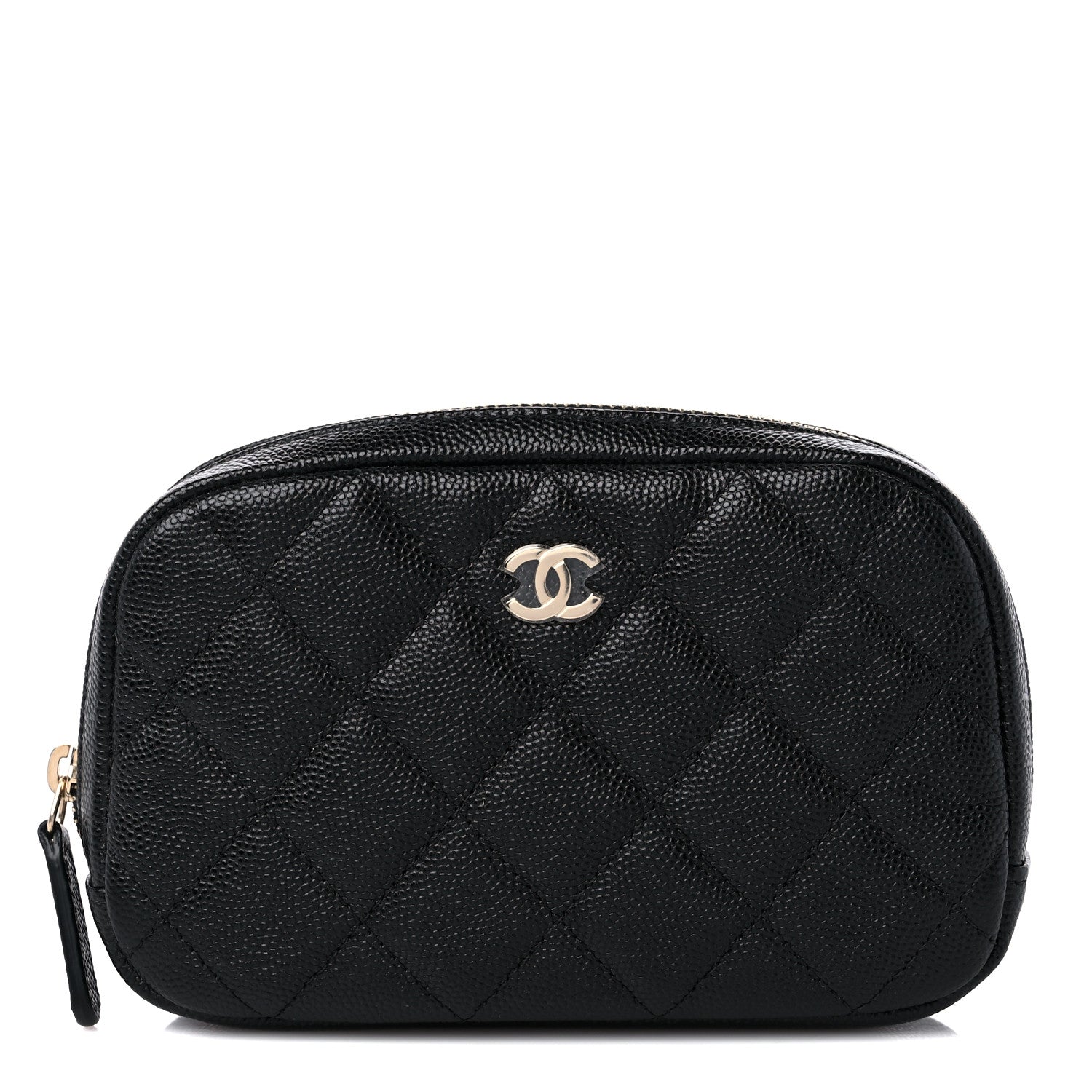 Chanel Caviar Quilted Curvy Pouch Cosmetic Case Black 1 of 10