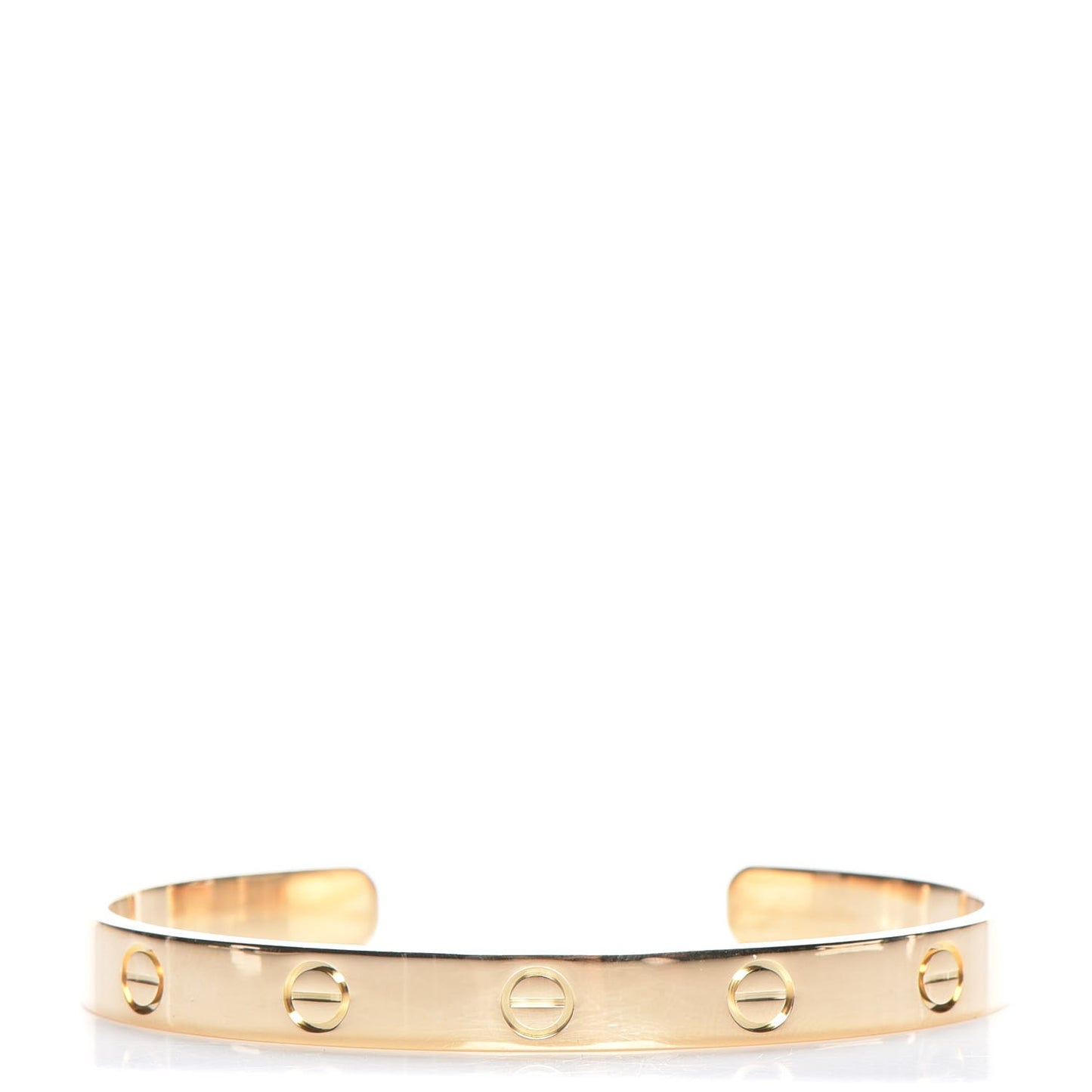 18K Yellow Gold LOVE Cuff Bracelet 17