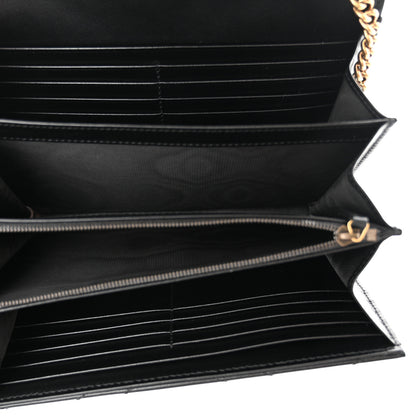 Gucci Calfskin Matelasse GG Marmont Chain Wallet Black 6 of 11
