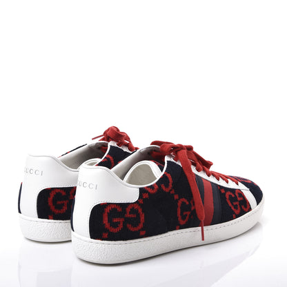 Gucci Terry Cloth GG Monogram Web Womens Ace Sneakers 39.5 Blue Red 4 of 11