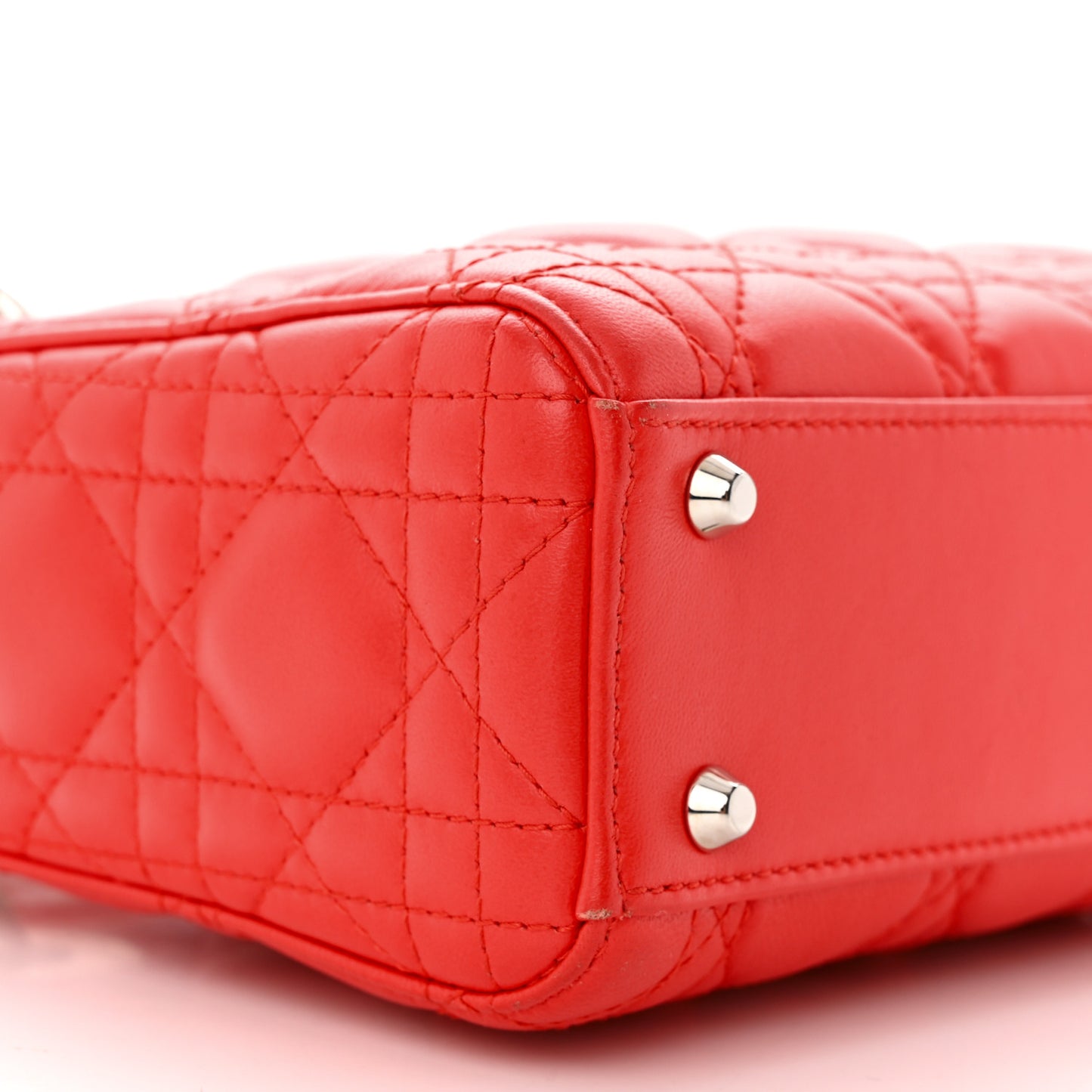 Lambskin Cannage Mini Lady Dior Red