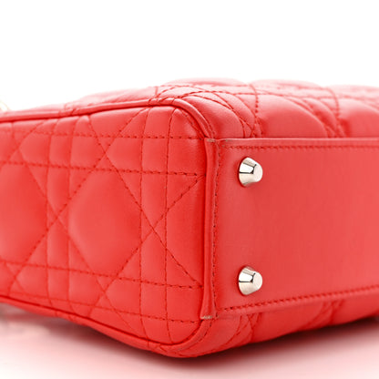 Christian Dior Lambskin Cannage Mini Lady Dior Red 9 of 13