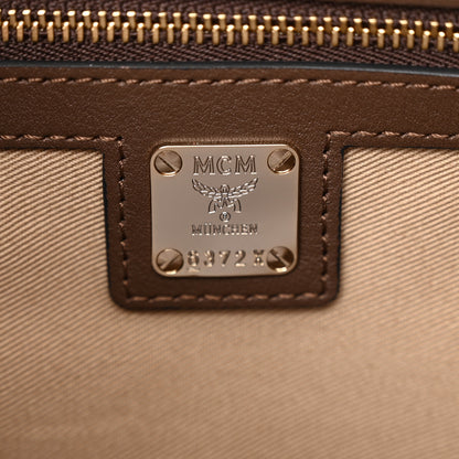 MCM Calfskin Ottomar Monogram Medium Essential Boston Bag Chestnut 6 of 9