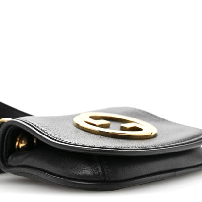 Gucci Roxy Calfskin Mini Blondie Card Case Wallet With Strap Black 9 of 11