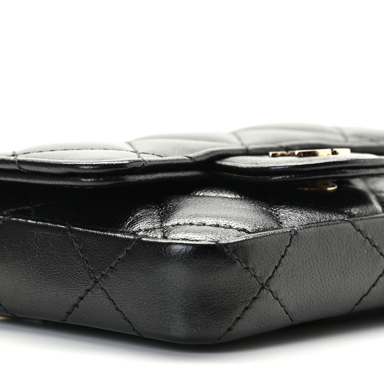 Chanel Lambskin Quilted Chain Belt Bag Black 4 of 11